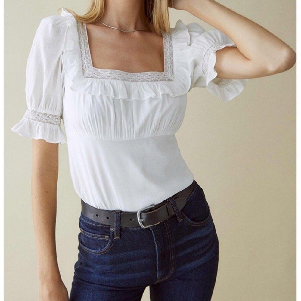 Reformation Parsnip Top – Size XS – Puff Sleeve Square Neck